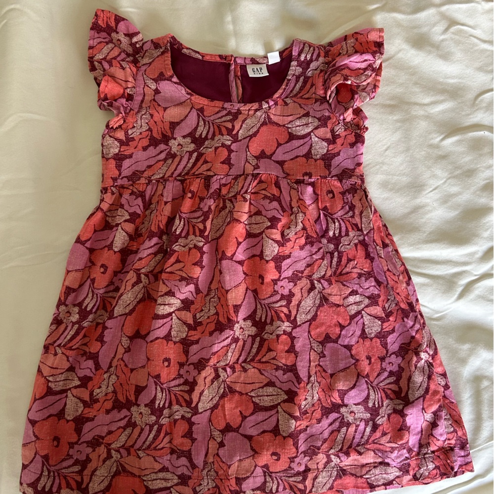 Gap Kids floral sundress, ruffled sleeves, size XS (4/5)